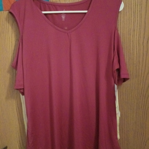 COPY - NEW never worn w/tag jb cold shoulder pink top size 2x A-24 - Picture 1 of 5